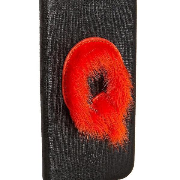 2017SS新作 フェンディ コピー ケース Q mink-fur and leather iPhone case